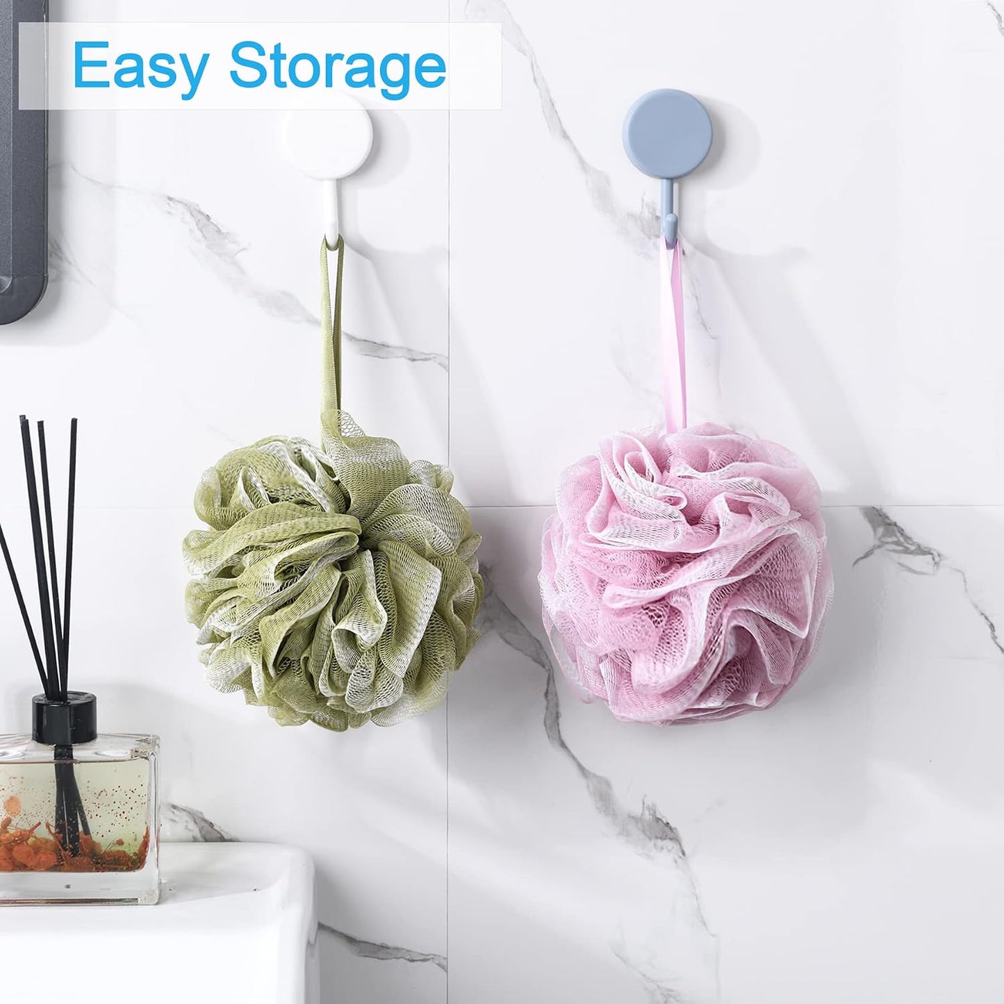 AmazerBath Loofah Sponge 75g/Piece, Exfoliating Bath Sponge Body Scrubber - Loofa Set of 4 Flower Color (Large, Green-Purple)