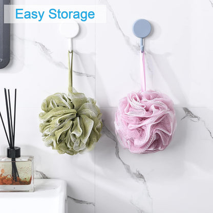 AmazerBath Loofah Sponge 75g/Piece, Exfoliating Bath Sponge Body Scrubber - Loofa Set of 4 Flower Color (Large, Green-Purple)