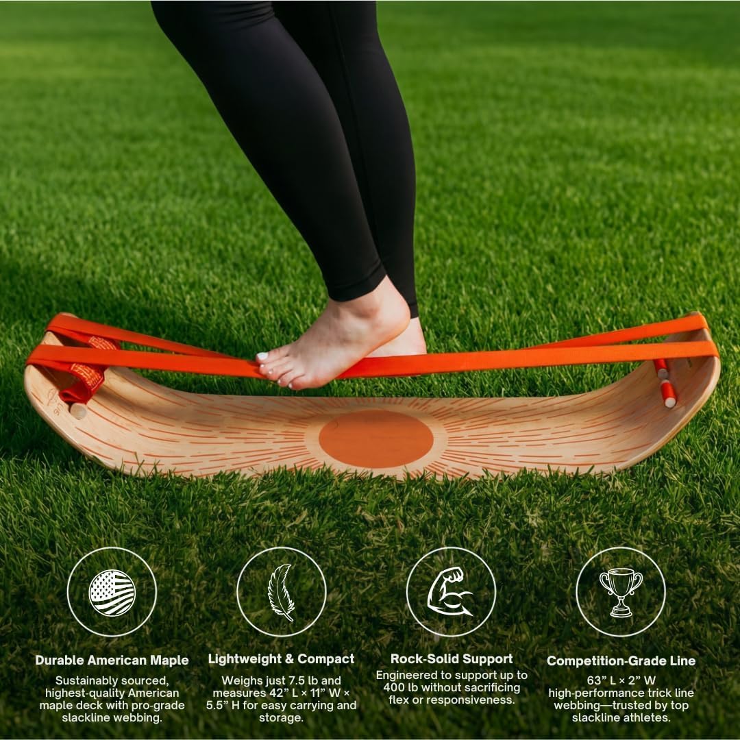 GIBBON SlackBoard, Balance Board Kids & Adults, Slackline Balance Trainer