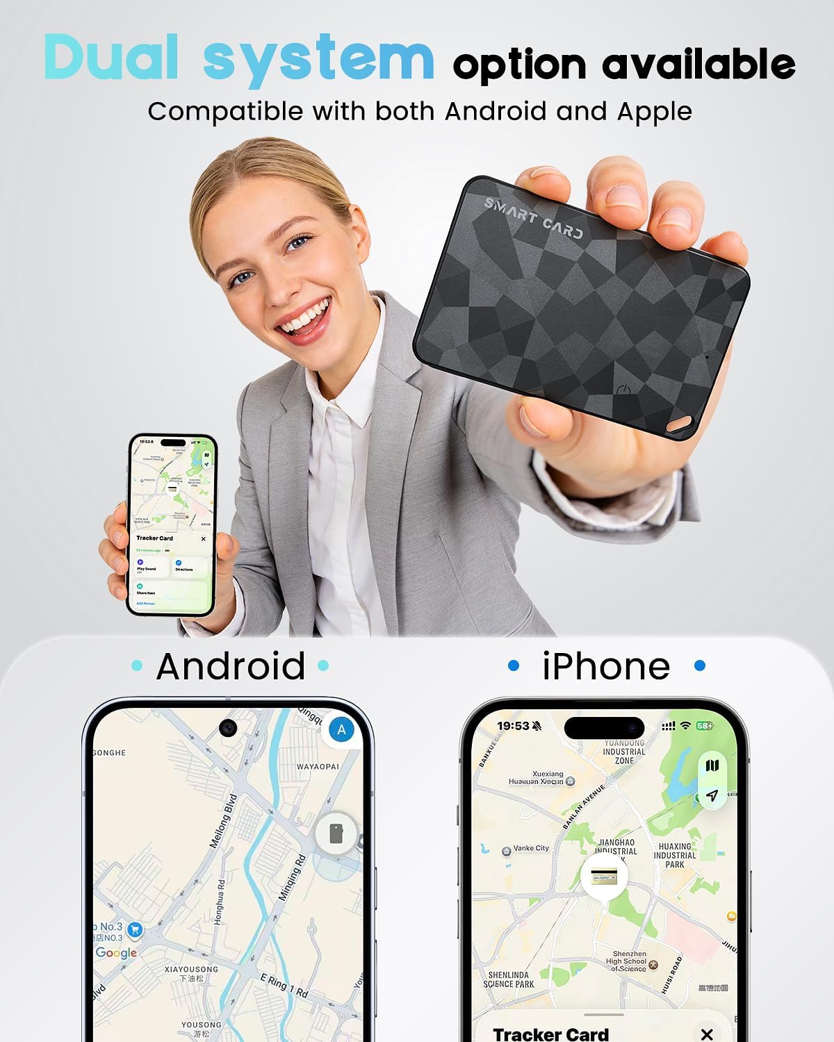 Wallet Tracker Card (iOS and Android), 6-12 Years Battery GPS Smart Card