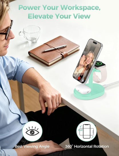 Mag-Safe Charger 3 in 1 Charging Station for iPhone Apple Watch AirPods