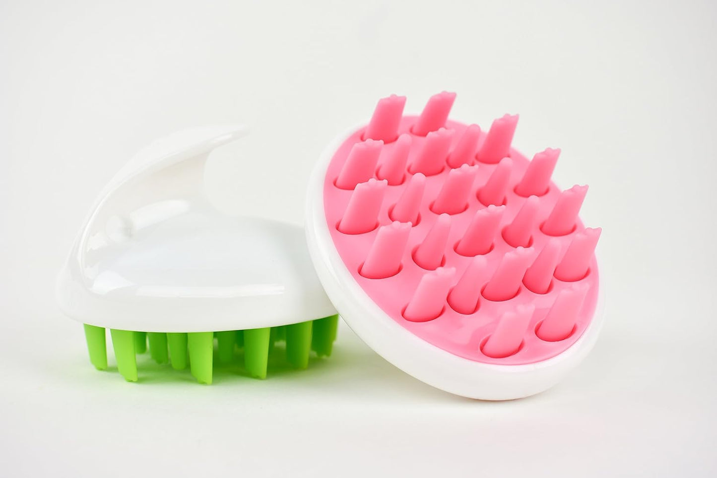Zyllion Hair Shampoo Brush and Scalp Massager Care for Dandruff Removal, Scrubber, Hair Growth and Exfoliator with Flat and Pointed Soft Silicone Bristles for Women and Men - Green (ZMA-12-GR)