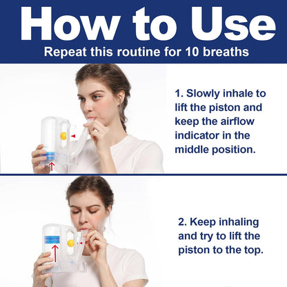 Breathing Exercise Device for Lungs, Exerciser, One‑Ball Design for Gentle Breathing Training & Recovery Support, Easy to Clean