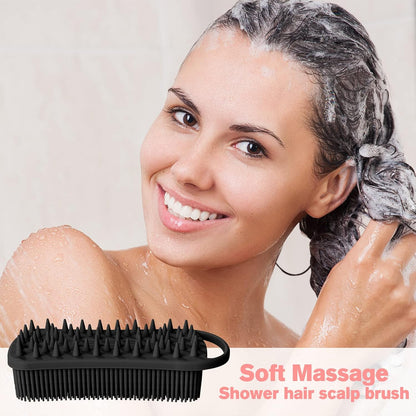 2PCS Silicone Body Scrubber, Loofah for Women, Gentle Exfoliating Shower Cleaner Bath Brush, Rubber Body Wash Deep Cleaning & Exfoliator & Massage, Travel-Friendly for Bathroom