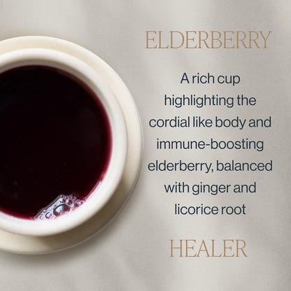Rishi Tea Elderberry Healer Organic Herbal Tea Bags, Caffeine Free, 15ct