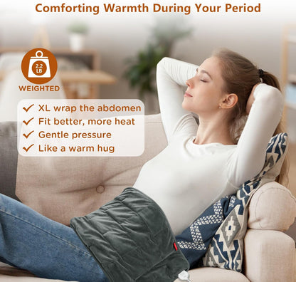 Comfytemp Weighted Heating Pad for Back & Period, FSA Eligible Electric Heat Pad, Birthday Gift for Women Men Mom Dad & Father Day Gifts, 2.2 lb HSA Neck Shoulder Heated Pad, 2H Auto-Off, 12x24, Blue