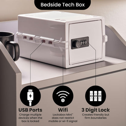 Lockabox Mini™ | Small Lock Box with Combination Lock (Half Letter Sized) | Mini Lockable Box for Small Medicines, Snacks & Mobile Phones | External Size 8.8 x 6.1 x 4.7 Inches (Crystal)