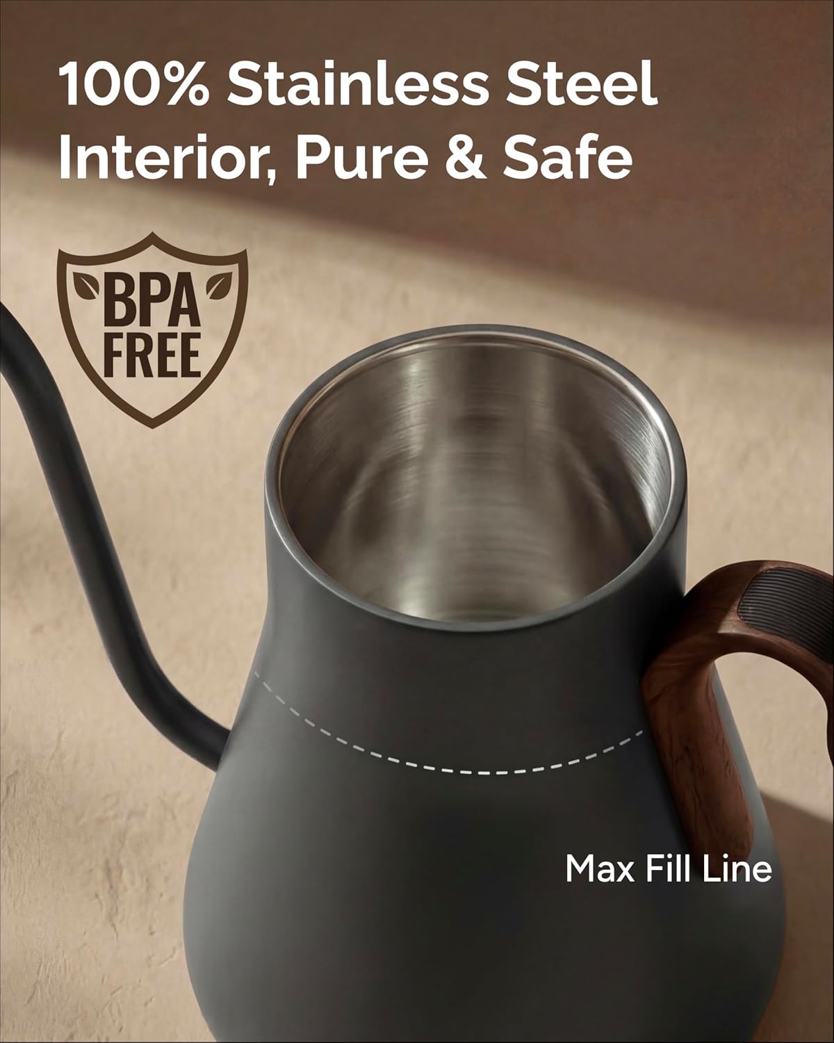 INTASTING Gooseneck Electric Kettle with ±1℉ Temperature Control 0.9 Liter