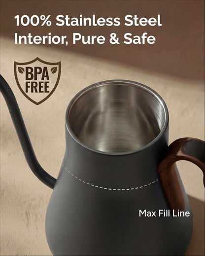 INTASTING Gooseneck Electric Kettle with ±1℉ Temperature Control 0.9 Liter