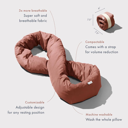 Huzi Infinity Pillow - Home Travel Soft Neck Scarf Support Sleep (Grey)