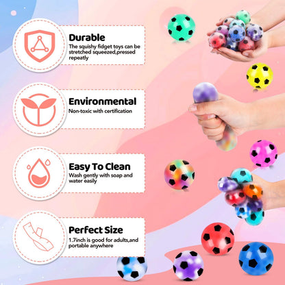 VESPRO 12 Pack Fidget Stress Balls for Adults, Cute Octopus Stress Sensory Stress Ball, Bulk Squishy Squeeze Ball Toys Set for Classroom Prizes and Birthday Party Favors