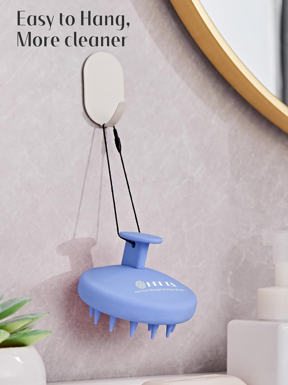 HEETA Scalp Massager Hair Growth, Scalp Scrubber with Soft Bristles, Integrated Silicone Design, Exfoliator for Dandruff Removal & Relaxation, Shampoo Brush Fit Wet Dry Hair Use, Black