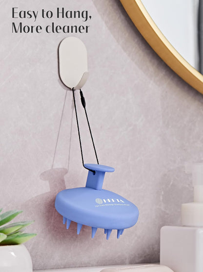 HEETA Scalp Massager Hair Growth, Scalp Scrubber with Soft Bristles, Integrated Silicone Design, Exfoliator for Dandruff Removal & Relaxation, Shampoo Brush Fit Wet Dry Hair Use, Black