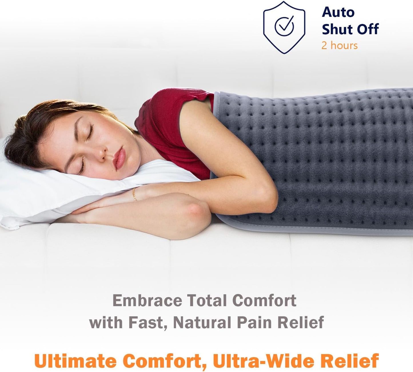 20"x24" XL Heating Pad for Back, Neck & Shoulders, Soft Electric Heating Pad with Moist & Dry Heat, Auto-Off, Machine Washable, Birthday Gifts for Women Wife Mom Her