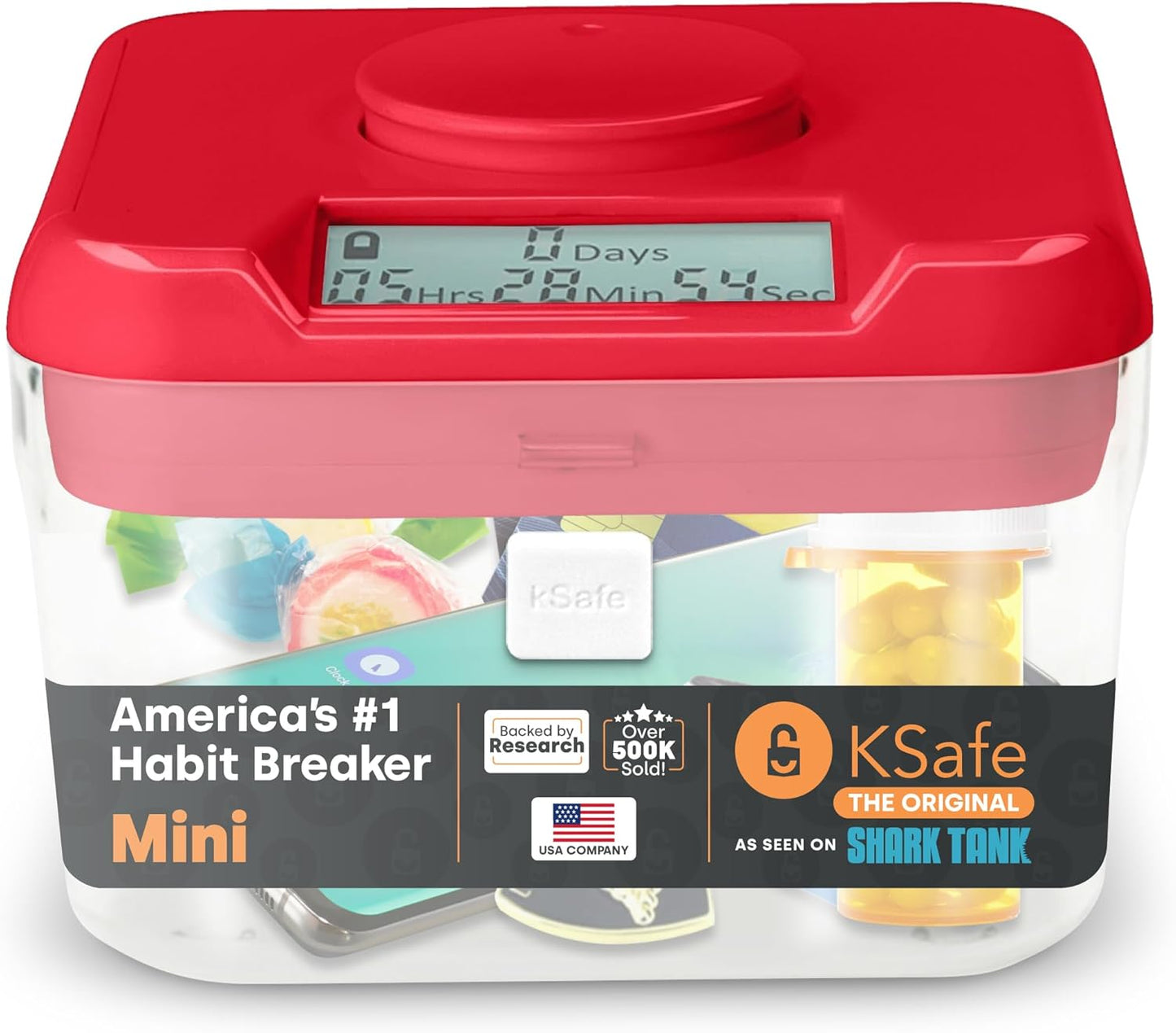Kitchen Safe Time Locking Container (Medium), Timed Lock Box for Cell Phones, Snacks, and other unwanted temptations (White Lid + 5.5” Clear Base)
