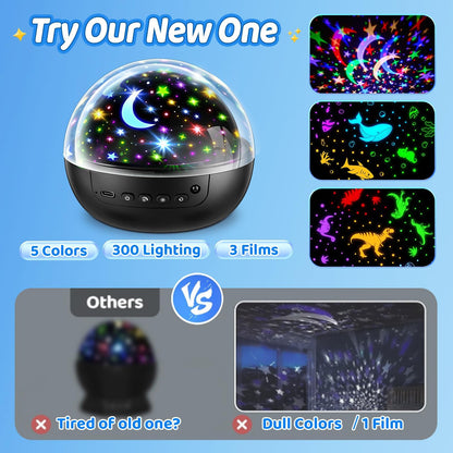 COOLNIGHT Night Light for Kids,93 Lighting+3 Films Kids Night Light Projector,Remote+Dimmable Star Projector,360° Ceiling Stars Glow in The Dark Stars,Christmas Gifts for 4 Year Old Boy Birthday Gift