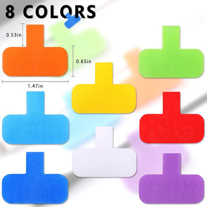 Outus 50 Pcs Cable Labels Multi Color with Writable Surface, Classic Style
