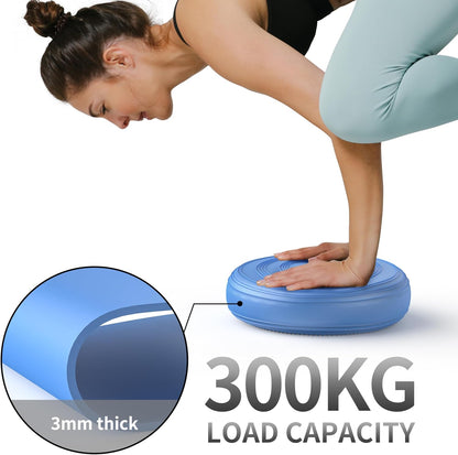 Inflated Wobble Cushion,Circular Non-slip Texture for Comfortable Sitting,Extra Thick Dyna Disc with Pump for Core Strength,Wiggle Seat to Improve Posture,Fitness,660lb Load Capacity