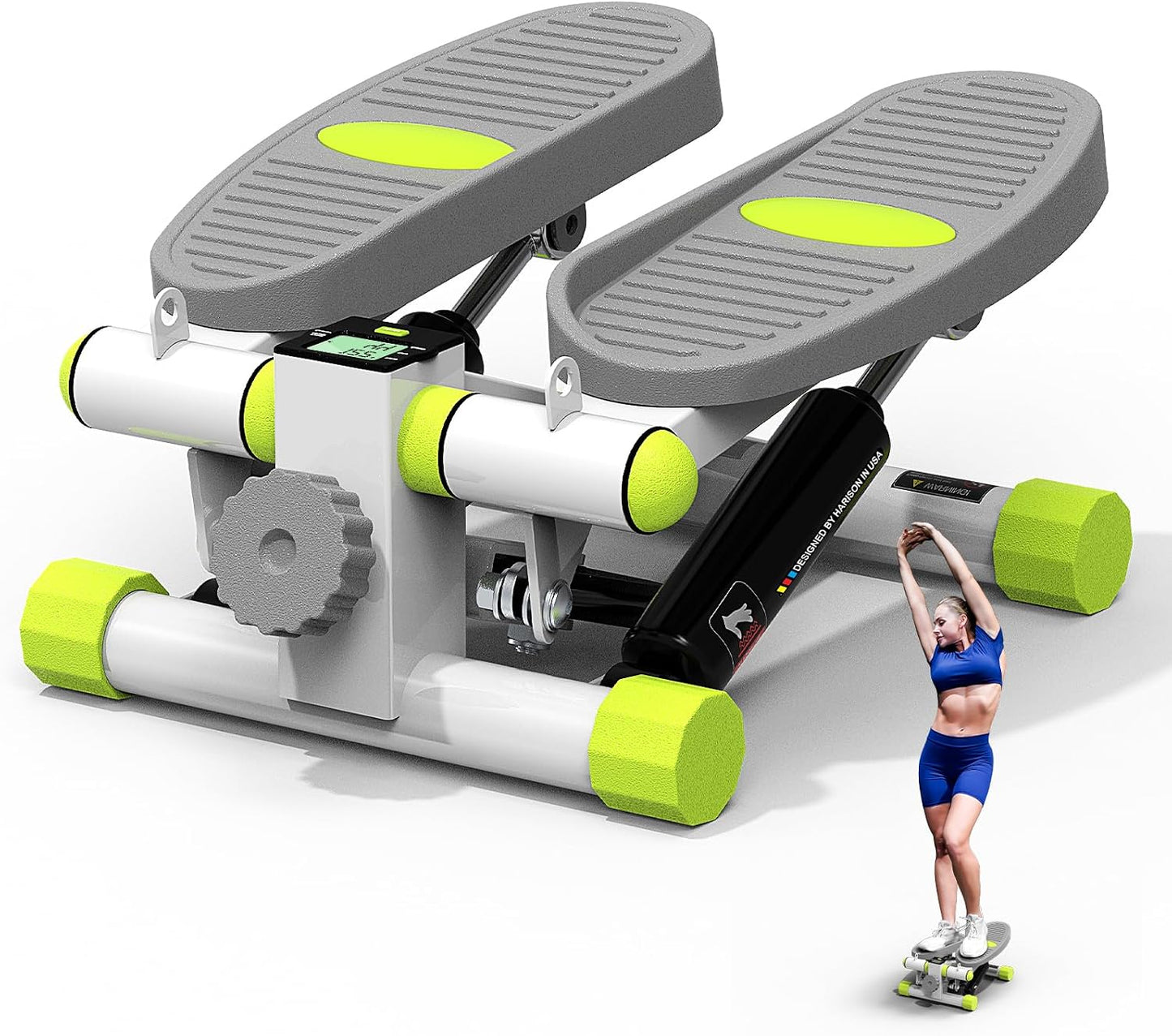 HARISON Mini Steppers for Exercise, Stair Stepper with LCD Monitor 330LBS Capacity, Portable Under Desk Stepper for Home Workout