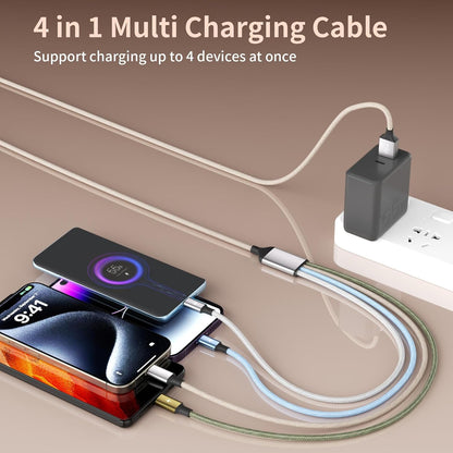 4 in 1 Multi Charging Cable, 5FT Charging Cords for Multiple Devices
