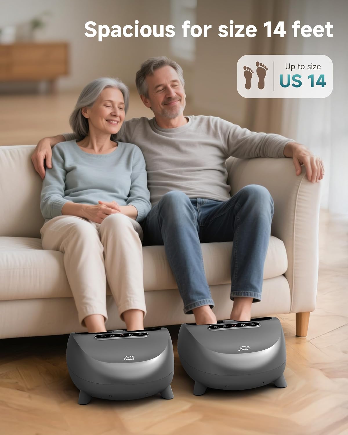 Snailax Shiatsu Foot Massager with Heat, FSA Eligible, Kneading, Compression, Vibration, Feet Massage Machine for Plantar Fasciitis, Neuropathy, Foot Warmer, Gifts for Women Men,Size 13