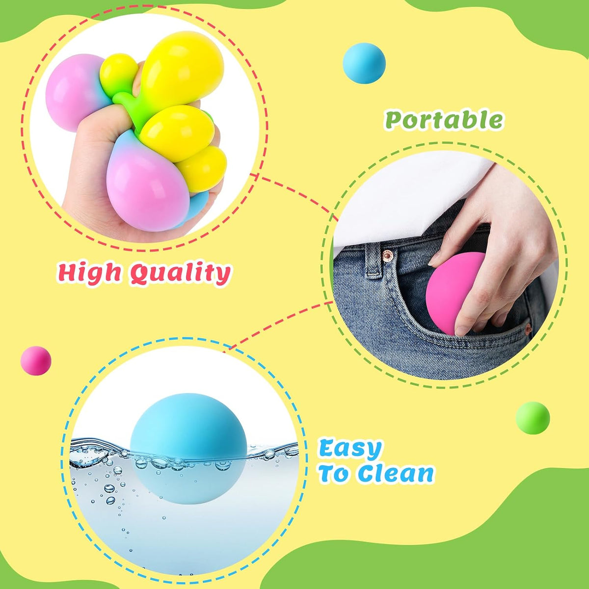 36 Pack Stress Balls, Squishy Balls, Squishy Fidget Stress Relief