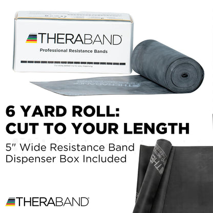 THERABAND Resistance Bands, 6 Yard Roll Professional Latex Elastic Band For Upper & Lower Body, Core Exercise, Physical Therapy, Pilates, Home Workouts, Rehab, Blue, Extra Heavy, Level 5