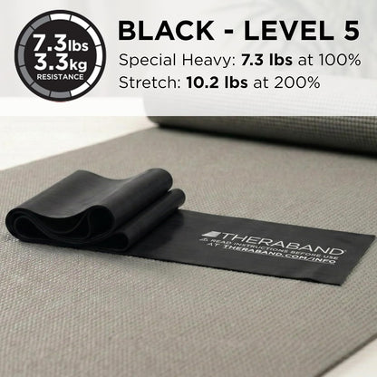 THERABAND Professional Resistance Bands Set, 7 Pack 6 ft Exercise Bands for Working Out, Stretch Bands for Physical Therapy, Pilates & Full Body Workout, Levels 1–7