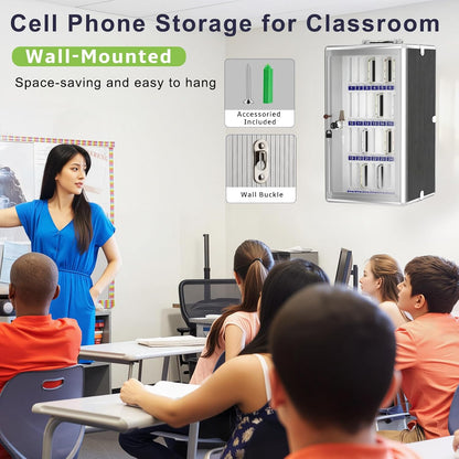 Aluminum Alloy Cell Phone Lock Box, Phone Holder for Classroom, 36 Slots