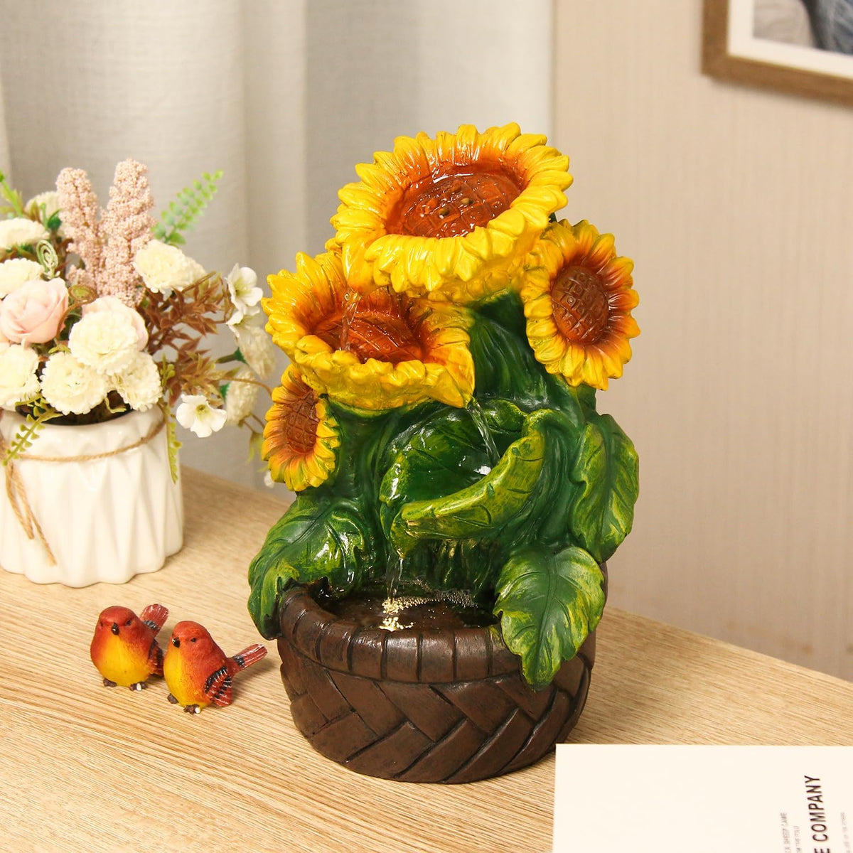 Tabletop Waterfall Fountain Indoor Themed Coral Seashell Tabletop Water Fountain Meditation (Ocean)