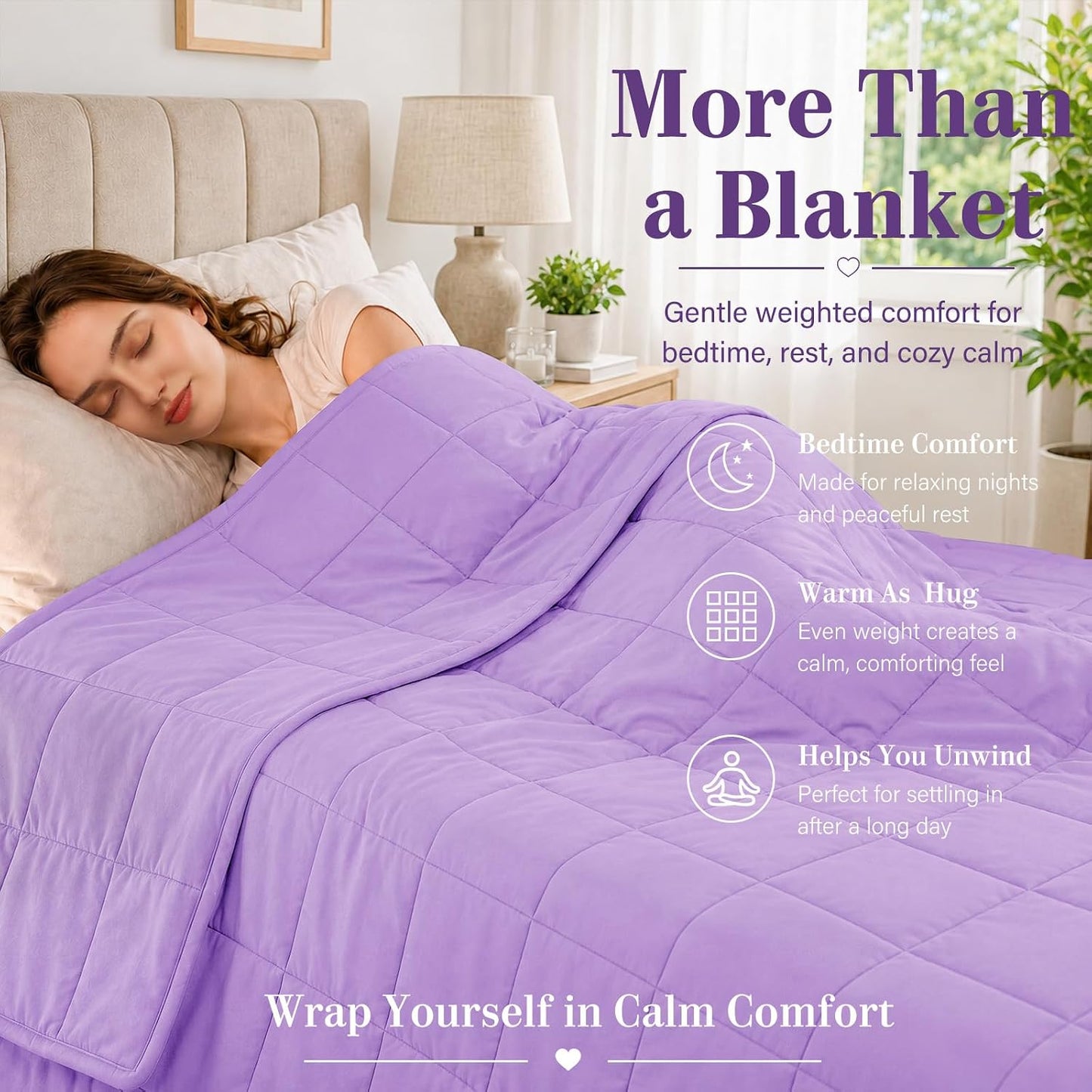 L'AGRATY Weighted Lap Pad 7lb: Small Weighted Blanket for Adults - Cooling Portable Travel Blanket for Relaxation Sleeping - Washable All-Season (29" x 24")