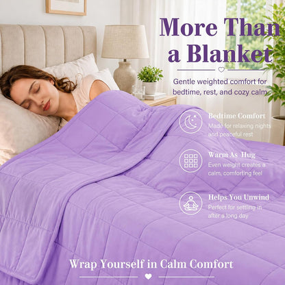 L'AGRATY Weighted Lap Pad 7lb: Small Weighted Blanket for Adults - Cooling Portable Travel Blanket for Relaxation Sleeping - Washable All-Season (29" x 24")