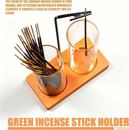2 in 1 Incense Burner Holder for Sticks,Glass Incense Holder with Storage,Upside Down Incense Holder for Sticks with Glass Ash Catcher for Meditation Yoga Spa Room Home Decor[Full Black]