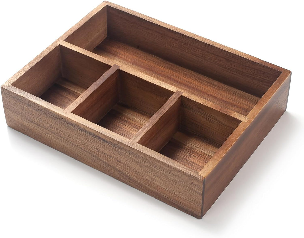 Tea Bag Holder, Acacia Wood Tea Bag Storage Organizer, Tea Candy Basket