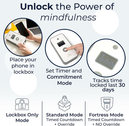 Mindsight Personal Timed Lock Box | Beat Everyday Temptations & Screen Time | 3 Commitment Modes | Fits 1 Phone with Standard Case | Charges While Locked | Out of Sight, Out of Mind