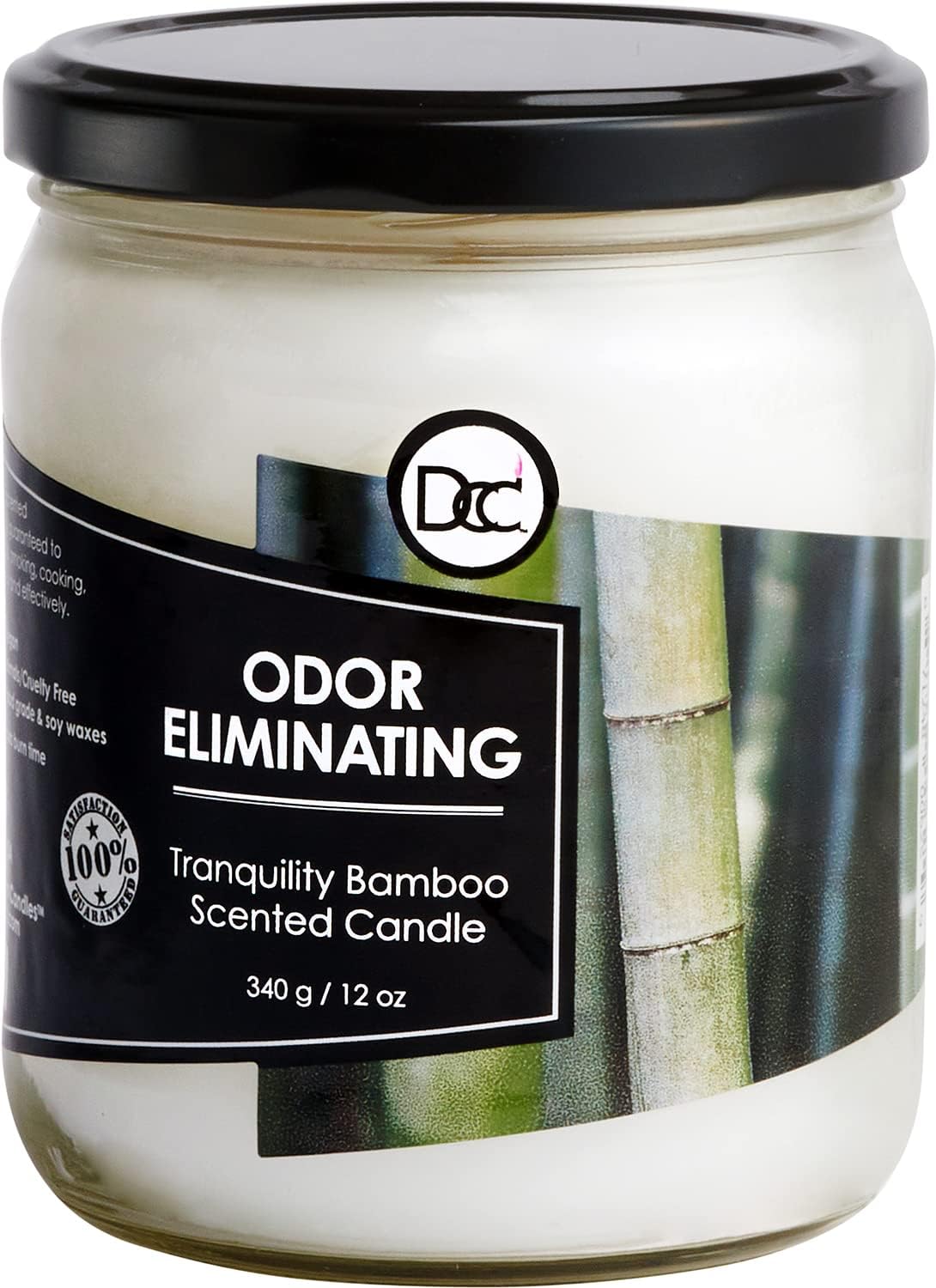 Vanilla Bean Odor Eliminating Highly Fragranced Candle - Eliminates 95% of Pet, Smoke, Food, and Other Smells Quickly - Up to 80 Hour Burn time - 12 Ounce Premium Soy Blend - Colors B
