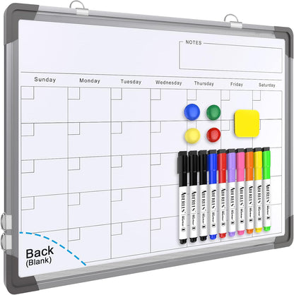 Weekly Calendar Whiteboard for Wall, 16x12 Inches Dry Erase Board, Small Magnetic White Board, Double-Sided Hanging Board for Office School Home Kitchen, Portable Board for Drawing Planning To Do List