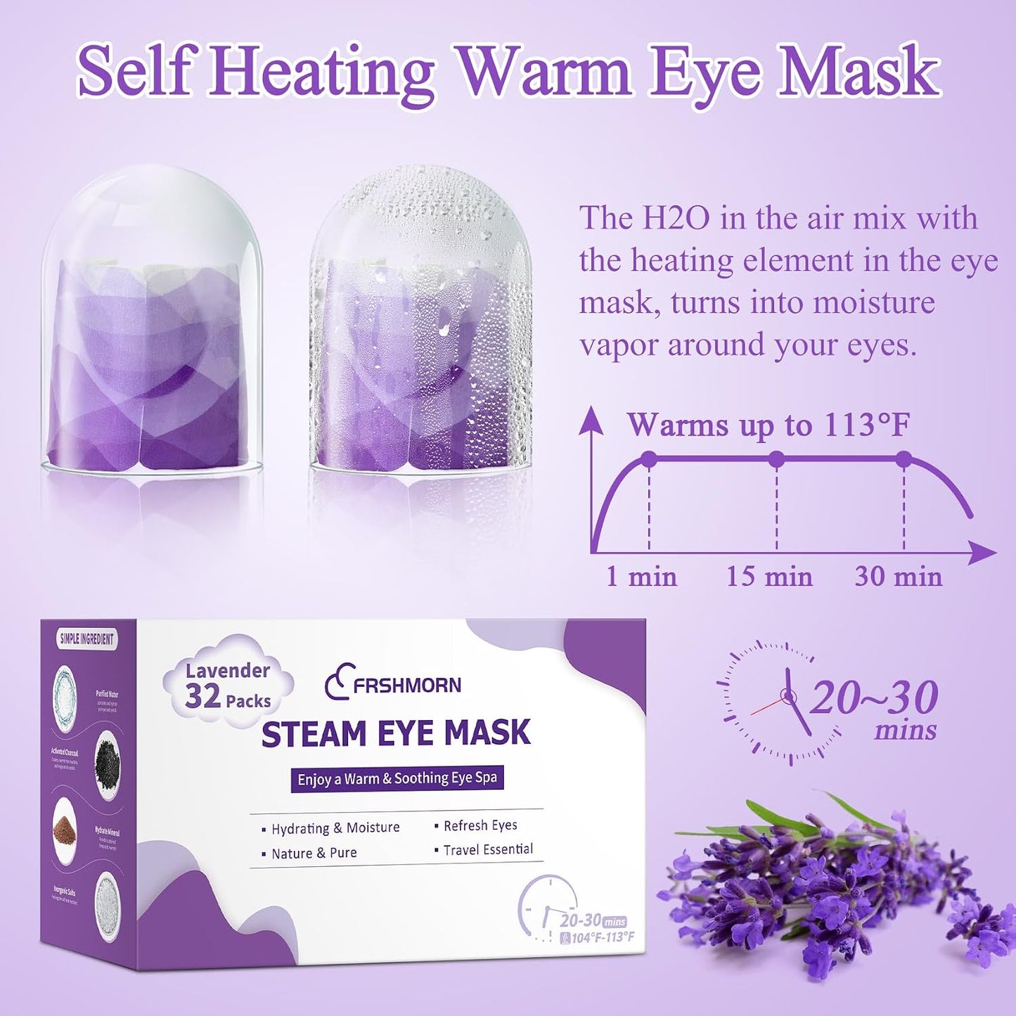 16Packs Steam Eye Mask, Heated Eye Mask for Sleeping, Warm Compress for Eyes, Self Heating Disposal Steam Mask for Home Sleep, Office, Spa, Travel Essentials Mothers Day Gifts (Unscented)