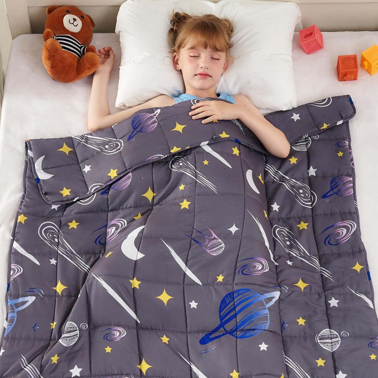 yescool Weighted Lap Pad 2 Pounds Weighted Lap Blanket, Space Plane Small Weighted Blanket, Weighted Throw Blanket Gifts for Travel Indoor Outdoor, 20"x30"
