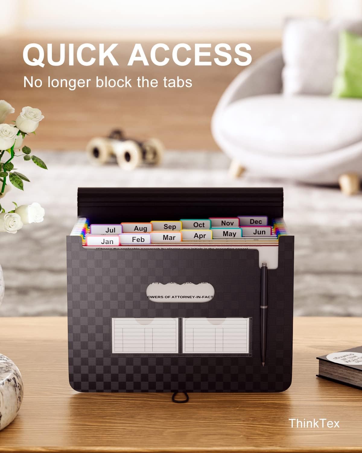 ThinkTex Accordion File Organizer, 12 - Pocket Expanding File Folders