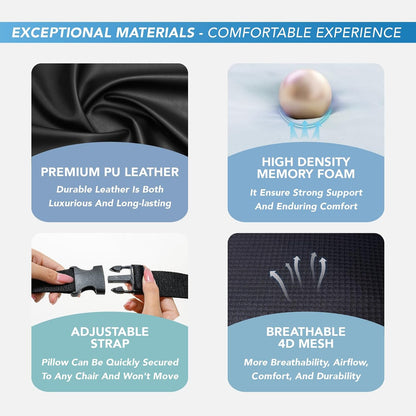 Lofty Aim Lumbar Support Pillow for Car, Car Seat Back Support for Driving | Memory Foam Car Lumbar Support for Driving Seat, Car Back Cushion, Adjustable Straps, Lower Back Pillow, Office Chairs, Black