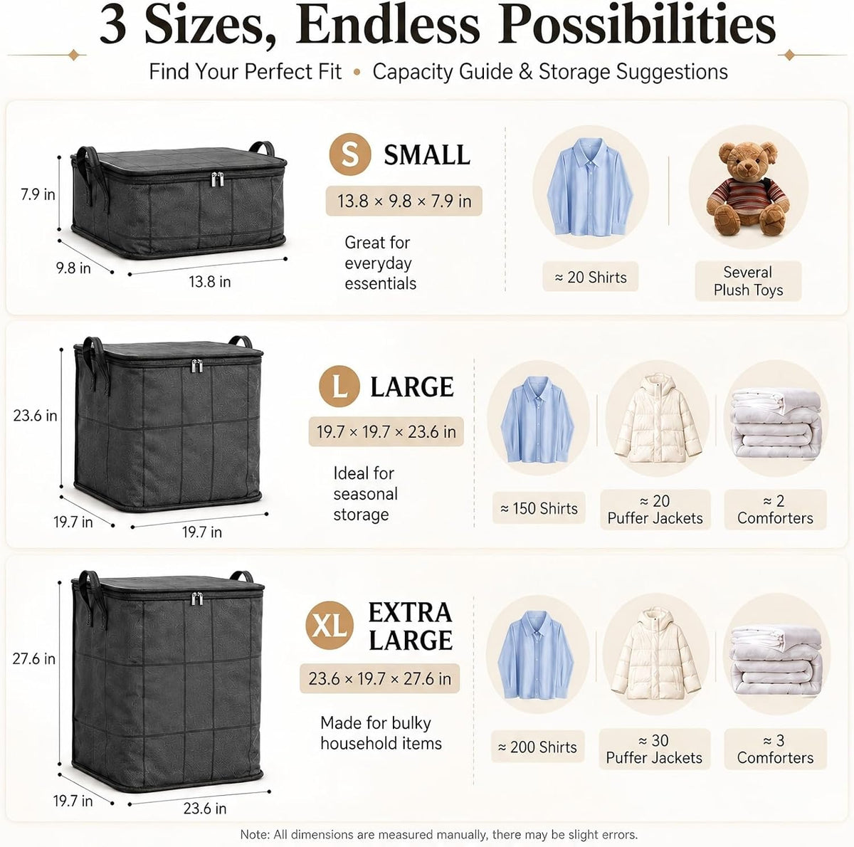 XXL Foldable Storage Bag with Reinforced Handles Portable Moving, L
