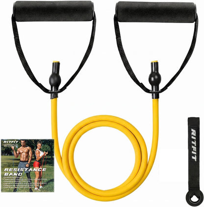 RitFit Single Resistance Bands with Handles Door Anchor for Home Gym