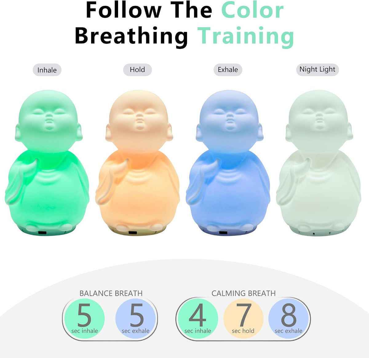 Mindfulness Breathing Light ，Guided Visual Meditation Tool ，Anxiety Relief Items for Adult & Kid
