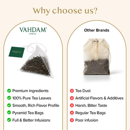 VAHDAM English Breakfast Tea Bags (100 Count) Black Tea in Pyramid Tea Bags