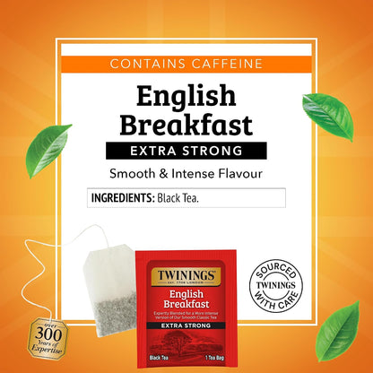 Twinings Extra Strong English Breakfast Black Tea Bags, 20 CT Box (6 Pack)