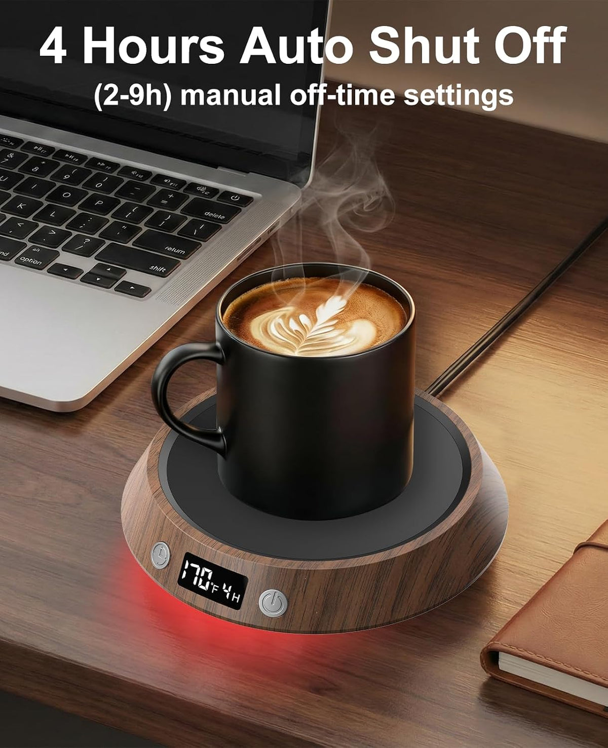 Kepwam Mug Warmer for Desk, Coffee Warmer with 3 Temp Settings & 2-9H Timer
