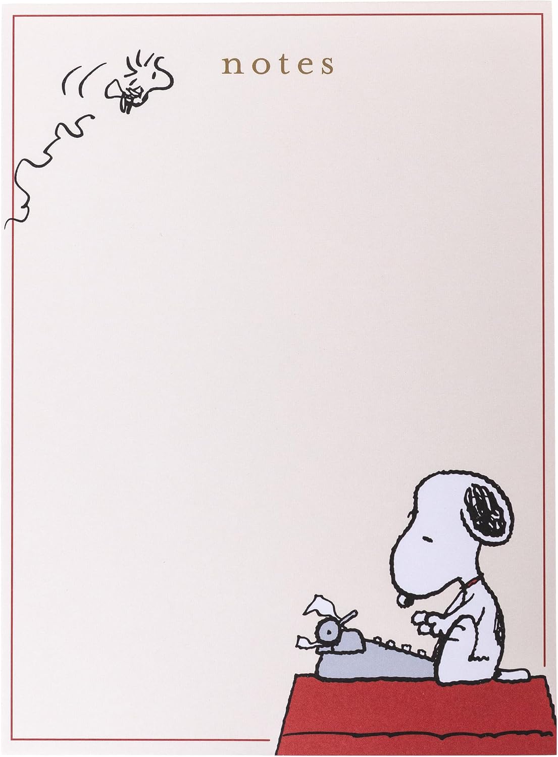 Graphique Peanuts Scallop List Pad, Cute Memo Notepad for To Do Lists and Daily Notes, 80 Perforated Sheets, Luxe Sketch Paper, Slim Desk Pad for Office, Home, School, Daily Planning