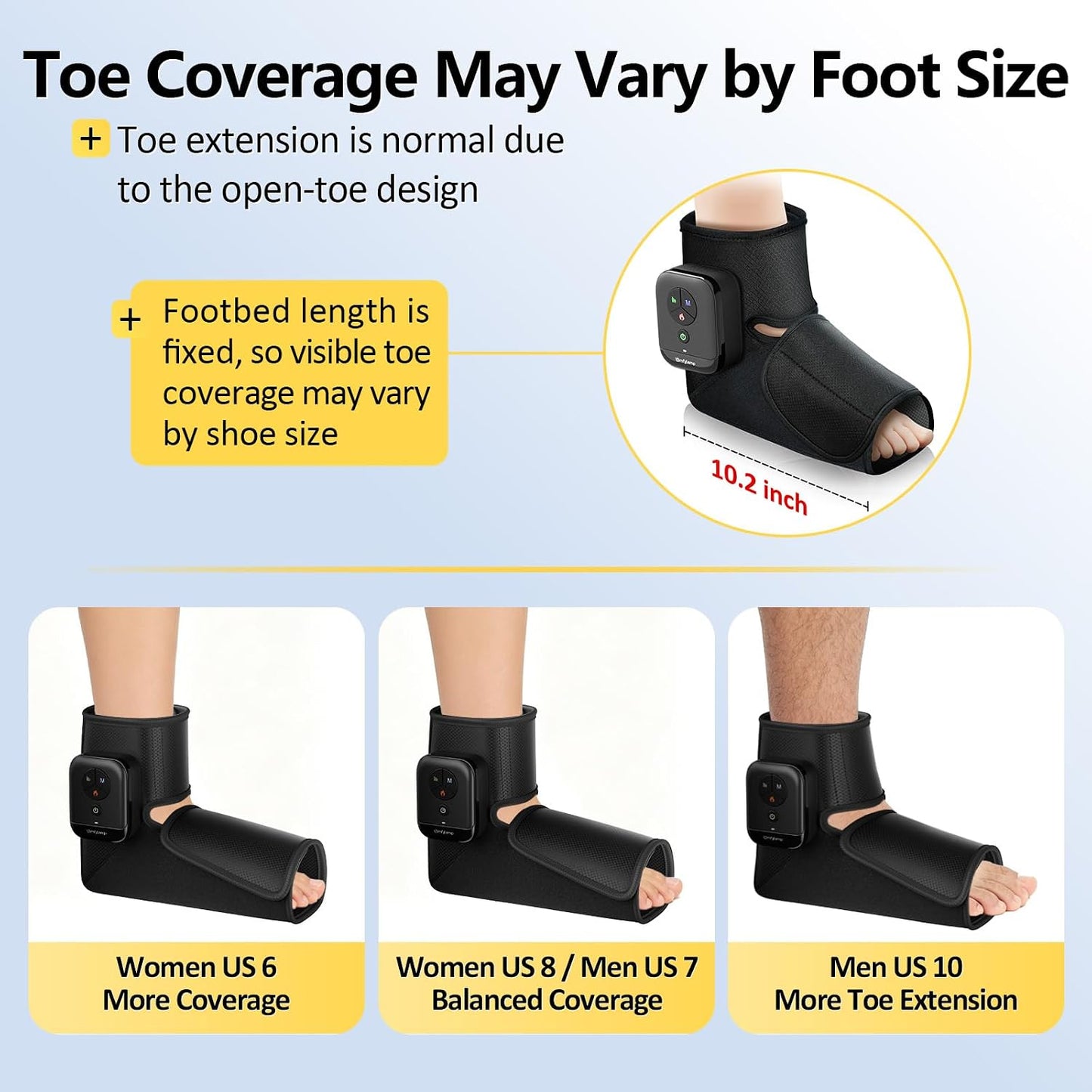 Comfytemp Portable Air Compression Foot Massager with Heat, Fathers Day Dad Gift for Men, FSA Eligible HSA, Cordless Ankle Compression Boot for Circulation and Pain Relief (1 Pack, Fits Size 6 to 10)