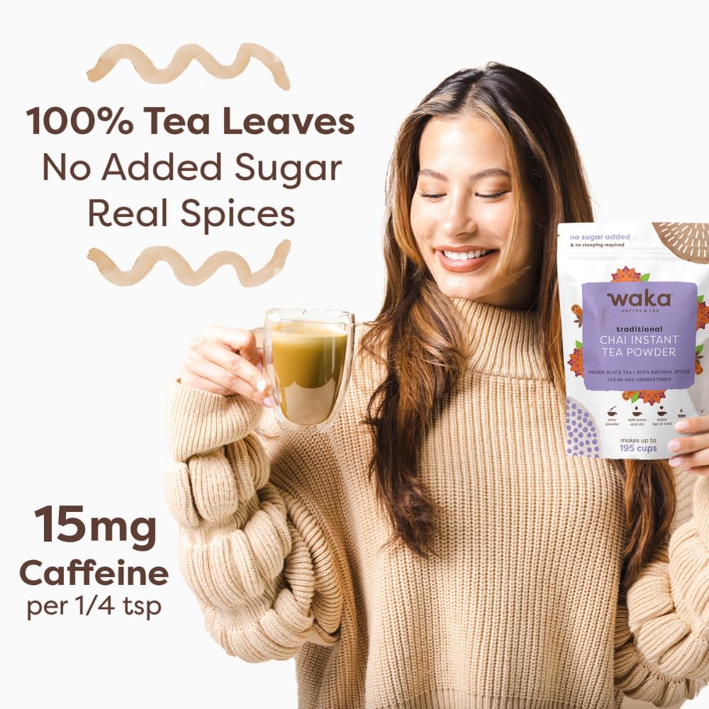 Waka Chai Powder Concentrate, Unsweetened Masala Chai, Sugar-Free, 4.5 oz
